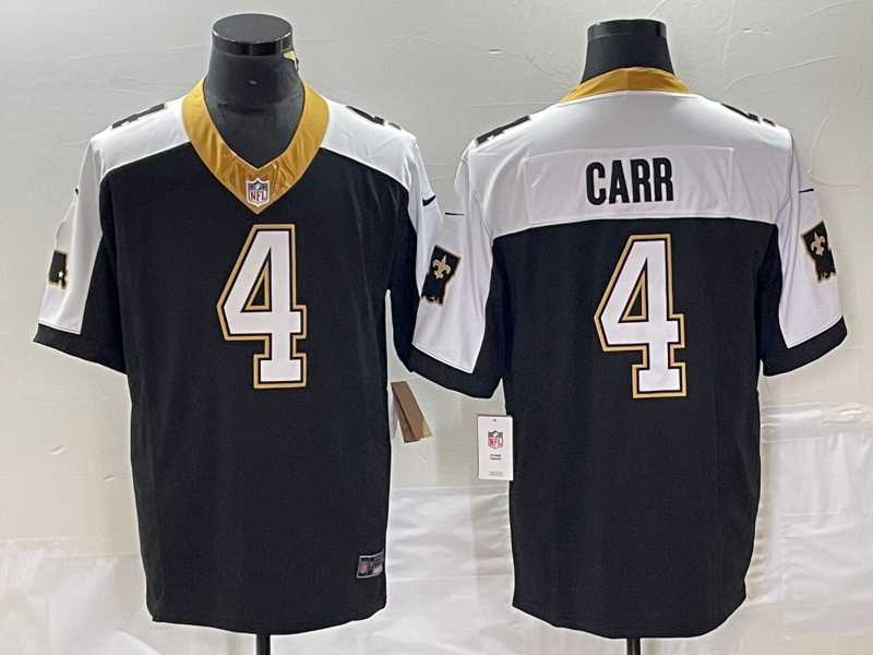 Men%27s New Orleans Saints #4 Derek Carr Black 2023 FUSE 1987 Legacy Vapor Stitched Jersey->new england patriots->NFL Jersey